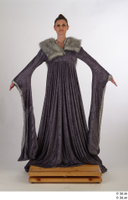  Photos Woman in Historical Dress 27 16th century Grey dress with fur coat Historical Clothing a poses whole body 0001.jpg